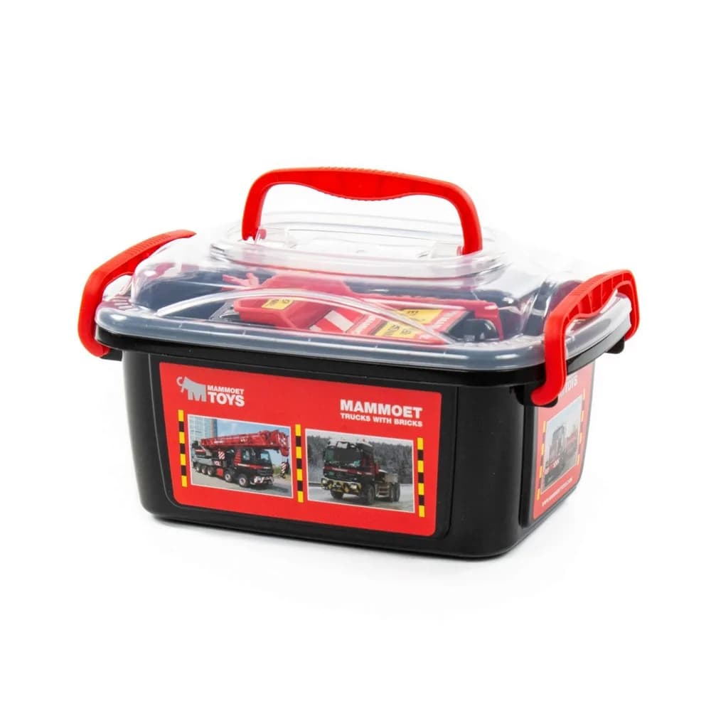 Set masinute si cuburi constructii - Mammoet, 28.5x19.5x15.5 cm, Polesie — miniatură