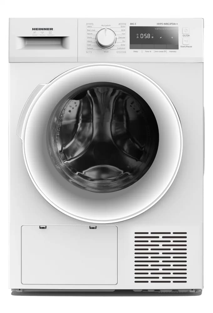 Uscator de rufe HEINNER HHPD-M8G3PDA++, 8 kg, Clasa: E, Alb