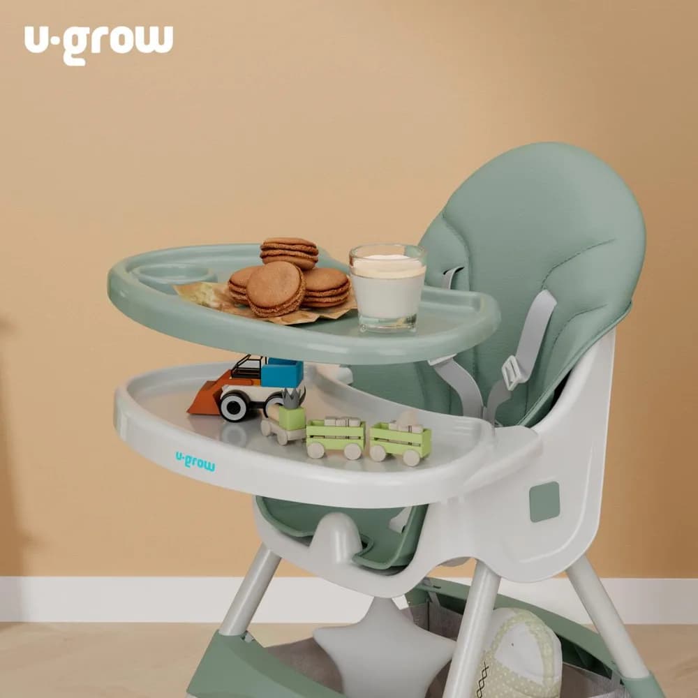 Scaun de masa 2 in 1, pliabil, verde, U-Grow — miniatură