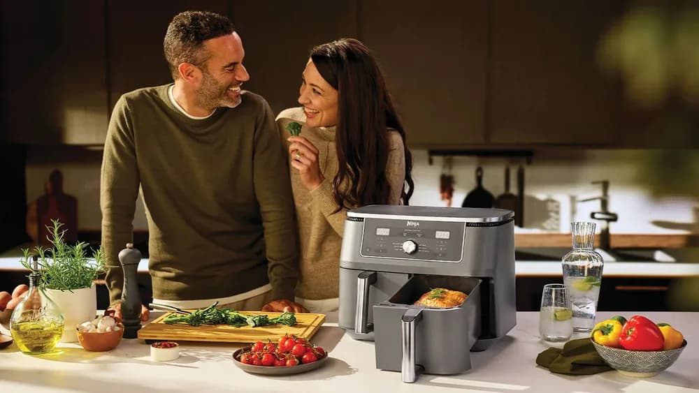 Friteuza cu aer cald Ninja Foodi Pro DualZone DZ400, 9.5 L, 6 functii (Gri) "DZ400EU" — miniatură