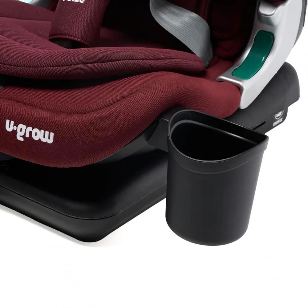Scaun auto I-size U-Grow Goldfix Plus, isofix, 76-150 cm (9-36 kg), boxa bluetooth, rosu — miniatură