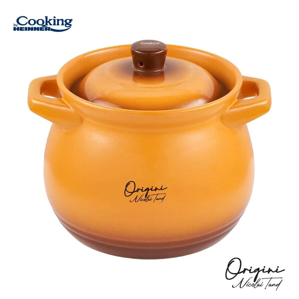 OALA CERAMICA CU CAPAC, 14.5x16 CM, 3 L, NICOLAI TAND, ORIGINI, COOKING BY HEINNER — miniatură