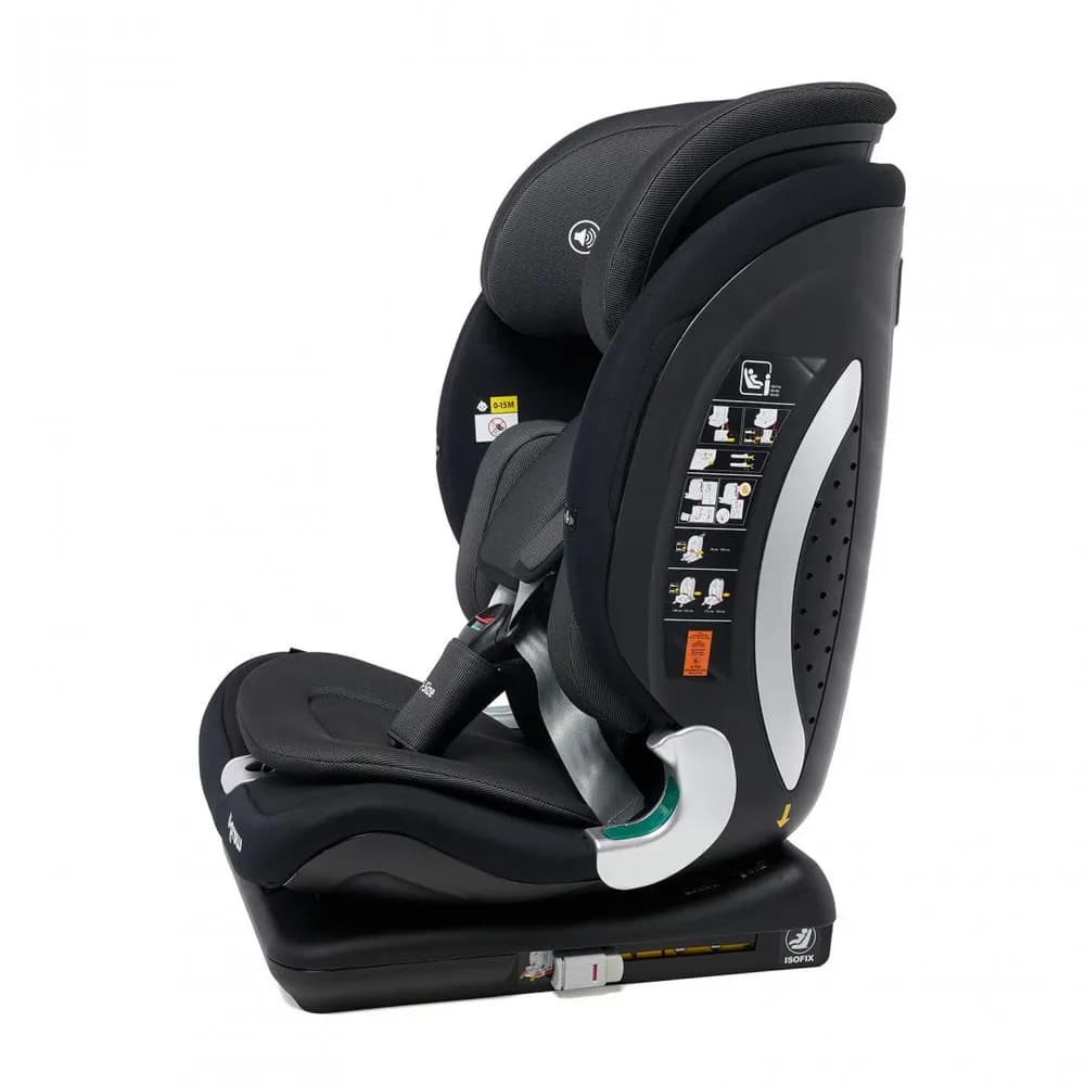 Scaun auto I-size U-Grow Goldfix Plus, isofix, 76-150 cm (9-36 kg), boxa bluetooth, negru — miniatură