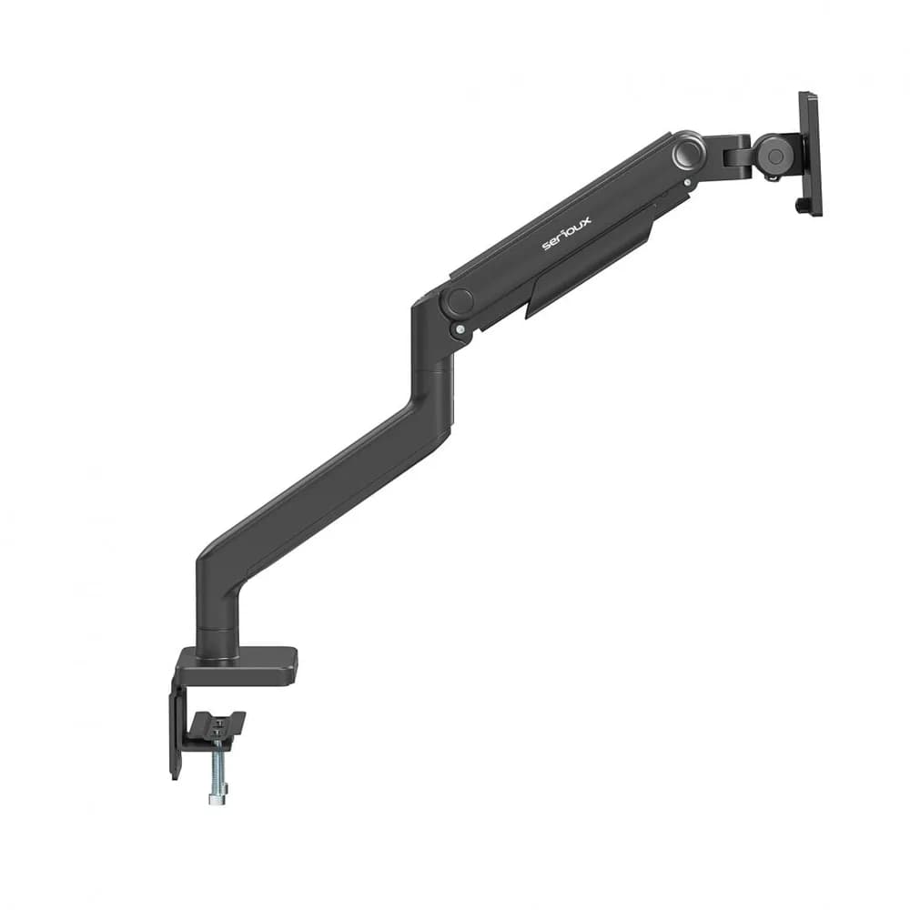 Brat monitor Serioux, tehnologie arc, compatiibilate ecran 17"-49", greutate maxima suportata (per ecran) 2~20kg,VESA:75x75,100x100, interval inclinare +50°~-20°, interval pivotare +90°~-90° — miniatură