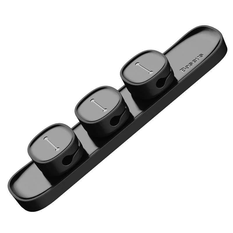 ORGANIZATOR cabluri Baseus Peas, adeziv 3M, trei orificii destinate organizarii prevazute cu magneti, negru "ACWDJ-01" - 6953156254978 — miniatură