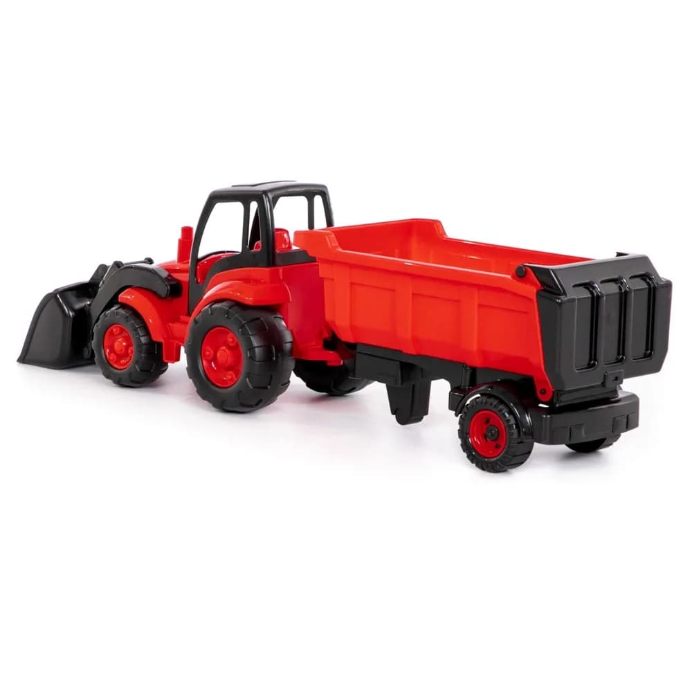 Tractor cu incarcator + remorca - Champion, 86x22x26 cm, Polesi — miniatură