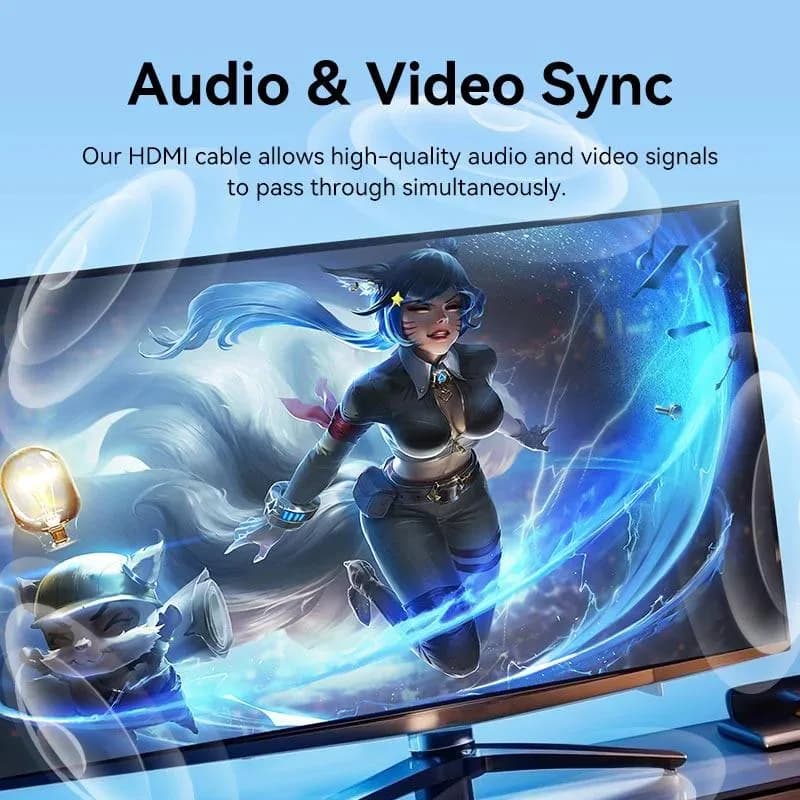 Cablu video Vention, HDMI (T) la HDMI (T), 0.75m, rezolutie 4K la 60Hz, conectori auriti, negru-albastru, "AACBE" - 6922794732636 — miniatură
