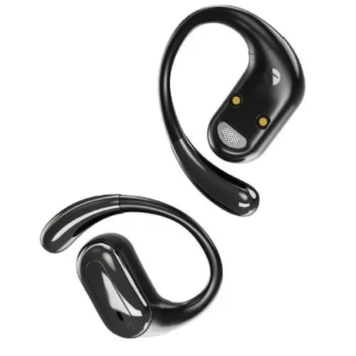 CASTI Gembird, wireless, open-ear - butoni, pt smartphone, microfon pe casca, conectare prin Bluetooth 5, negru, USB-C, "OWS-01-BK", (include TV 0.15 lei) — miniatură