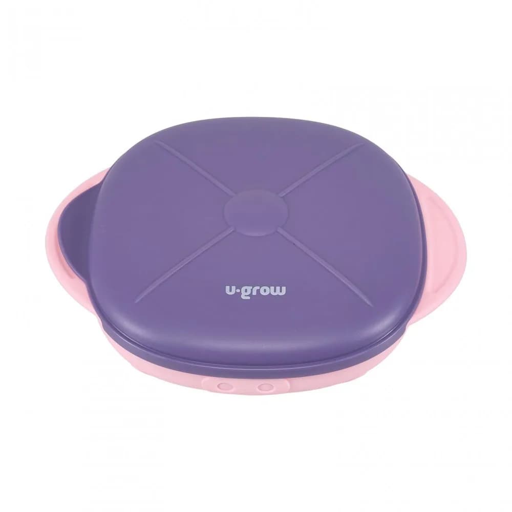 Farfurie silicon cu capac, mov, U-Grow — miniatură