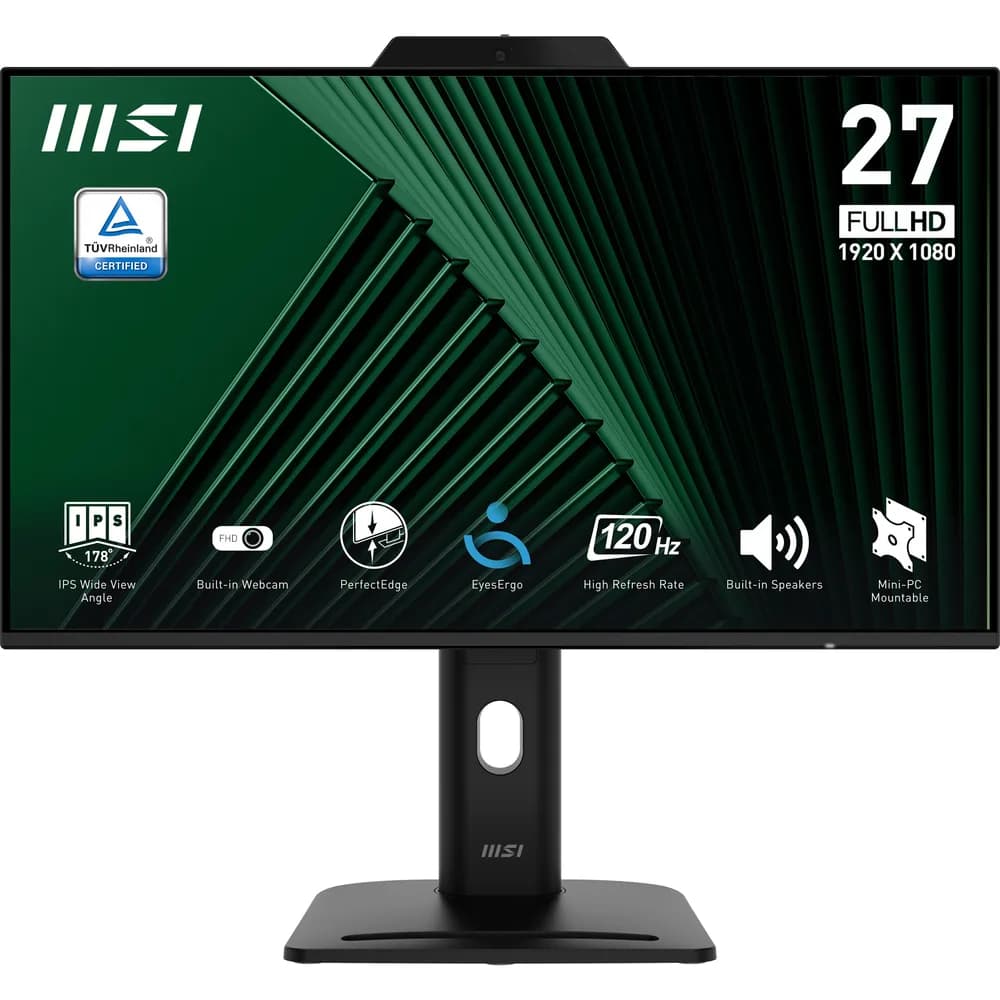 MSI PRO MP272PMG 27inch IPS FHD WebCam 120Hz 300cd/m2 1ms D SUB HDMI DP USB 2.0 Speakres Pivot "PRO MP272PMG"