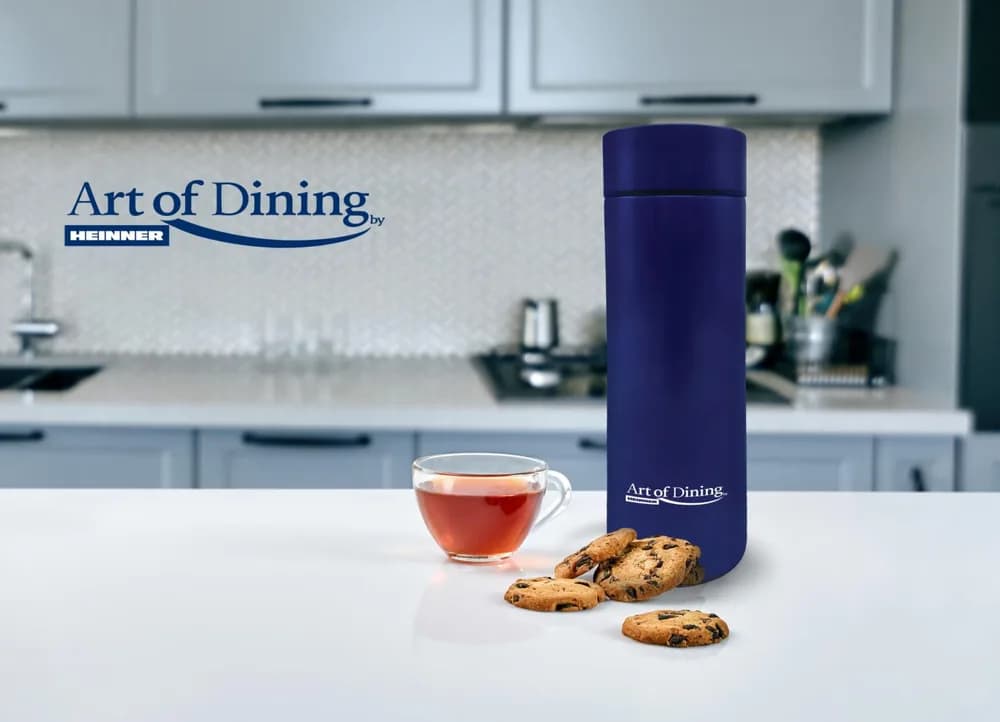TERMOS INOX 450 ML, CU INDICATOR LED PENTRU TEMPERATURA, ALBASTRU, ART OF DINNING BY HEINNER — miniatură