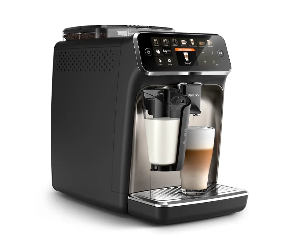 Espressor automat Philips LatteGo Seria 5400 EP5447/90, 1.8l, 1500W, 15 bar, negru/argintiu — miniatură