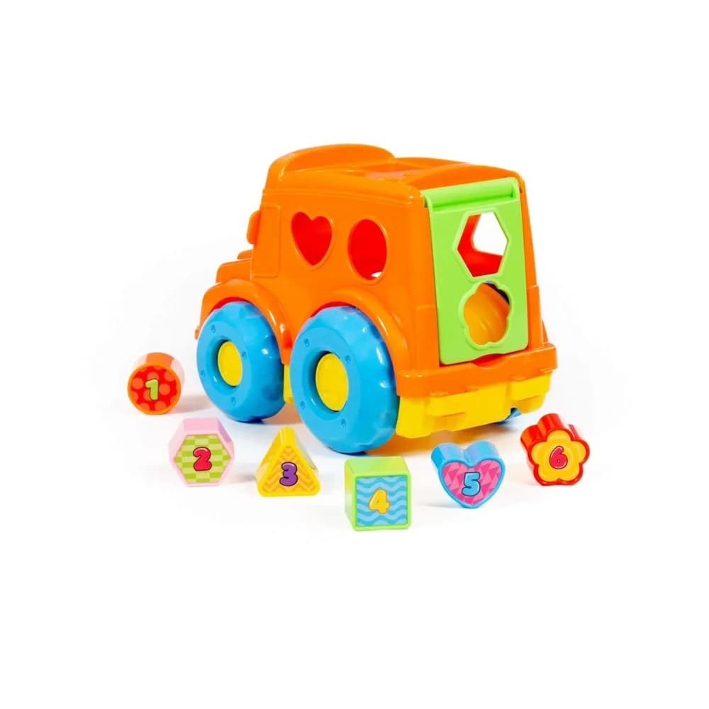 Autobuz + cuburi educative, 23.5x15.2x17 cm, Polesie — miniatură