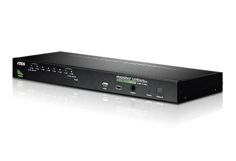 Switch KVM Aten Raft pentru montat echipamente 1U Neg, Număr de calculatoare: 256, Tastatură de tip port: USB, PS/2 Mouse tip de port: USB, PS/2 Video Type portul: VGA, QXGA 2048 x 1536 Pixel, Material carcasă: Metal, negru