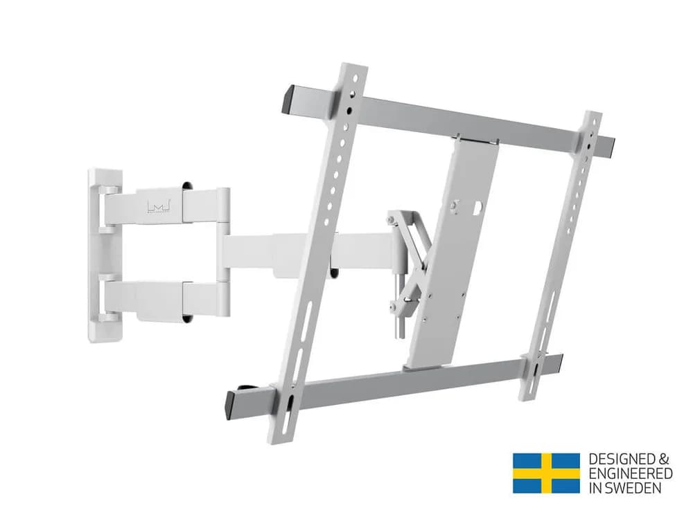Suport TV perete Multibrackets MB-0150, diagonala 37"-65", max. 30kg, rotire-inclinare-flexare, alb