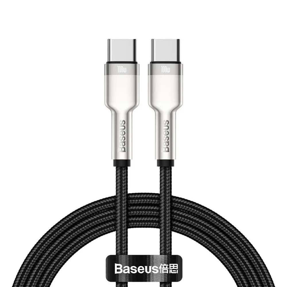CABLU alimentare si date Baseus Cafule Metal, Fast Charging Data Cable pt. smartphone, USB Type-C la USB Type-C 100W, braided, 1m, negru "CATJK-C01" - 6953156202320