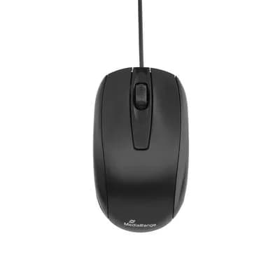 MediaRange Corded 3-button optical mouse, black "MROS211" — miniatură