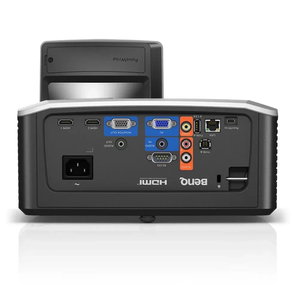 Videoproiector BenQ MH856UST+, FHD 1920* 1080, up to WUXGA 1920*1200, 16:9, 10.000:1, lampa 5.000 ore/ 12.000 ore ecomode, 2* D-sub, Composite Video in (RCA), 2* HDMI, LAN (RJ45), USB Type A, USB Type B service, USB Type Mini B-1(PointWrite), RS232 in (DB-9pin), boxe 2* 10W, audio in/ out — miniatură