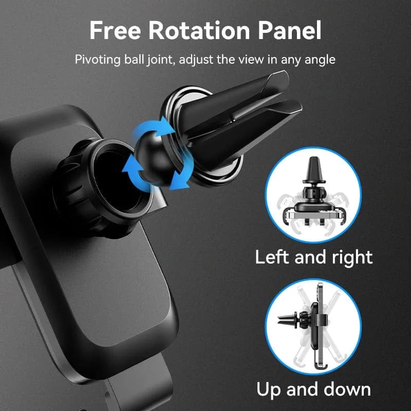 Suport AUTO Vention pt SmartPhone, fixare grila ventilatie, device compatibil 4.7-7.2inch, negru, "KCTB0" - 6922794765344 — miniatură