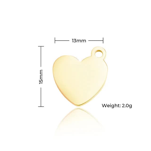 Accesoriu gravator laser xTool Heart-Shaped Pendant – Gold, Silver, & Rose Gold – 30 buc — miniatură