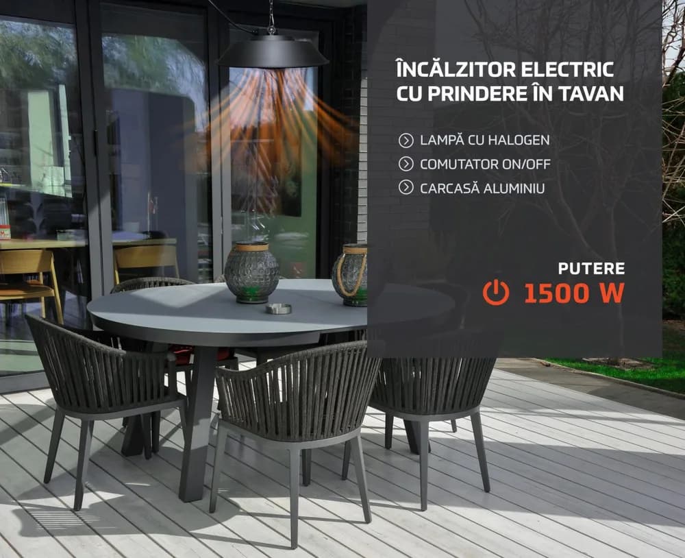 HEINNER Incalzitor electric cu prindere de tavan 1500W — miniatură