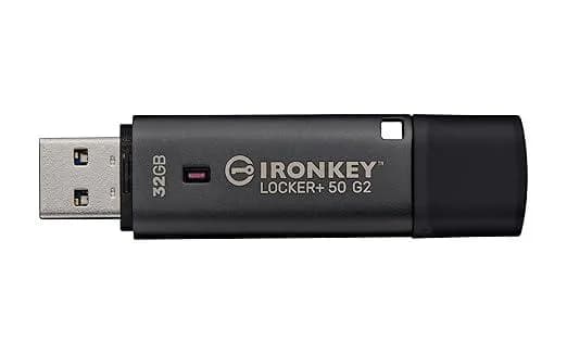 Memorie USB Kingston IronKey Locker+ 50 G2 32 GB, USB Type-A, Negru