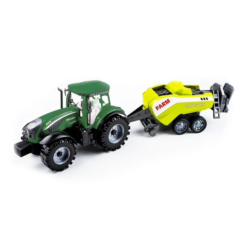 Tractor + balotiera, frictiune — miniatură