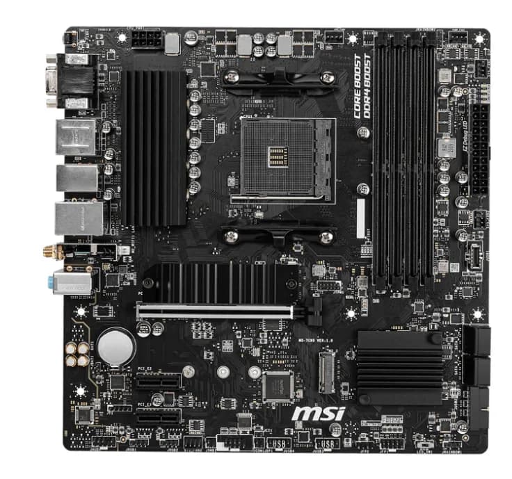 PLACA de BAZA MSI "B550M PRO-VDH WIFI", skt AM4, mATX, AMD B550, 4 x DDR4, max. 128 GB, 4 x SATA, 2 x M.2, 7.1, "B550M PRO-VDH WIFI" — miniatură