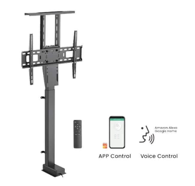 Stand TV motorizat pentru ecrane mari Blackmount BM-LIFT67TUYA,voice & app control, 37"-80", max.60kg, negru