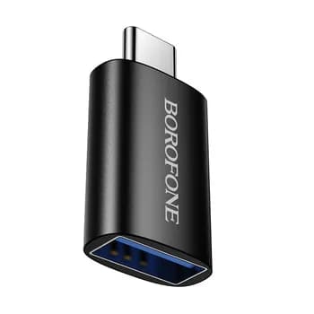 ADAPTOR Borofone "BV26C", USB 3.0 (M) to USB Type-C (T), corp metalic, negru "6941991123962"