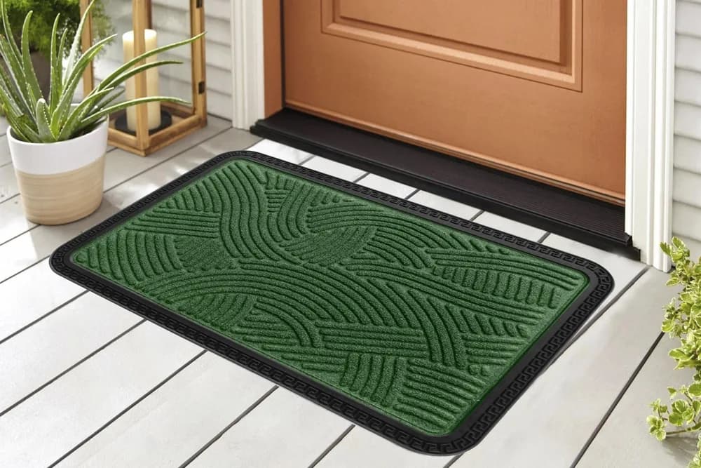 COVORAS INTRARE ANTIDERAPANT CU MARGINE CAUCIUCATA 40X60 CM, HEINNER HOME (mix 3 culori in bax - 4 bucati gri, 3 bucati verde, 3 bucati maro) — miniatură