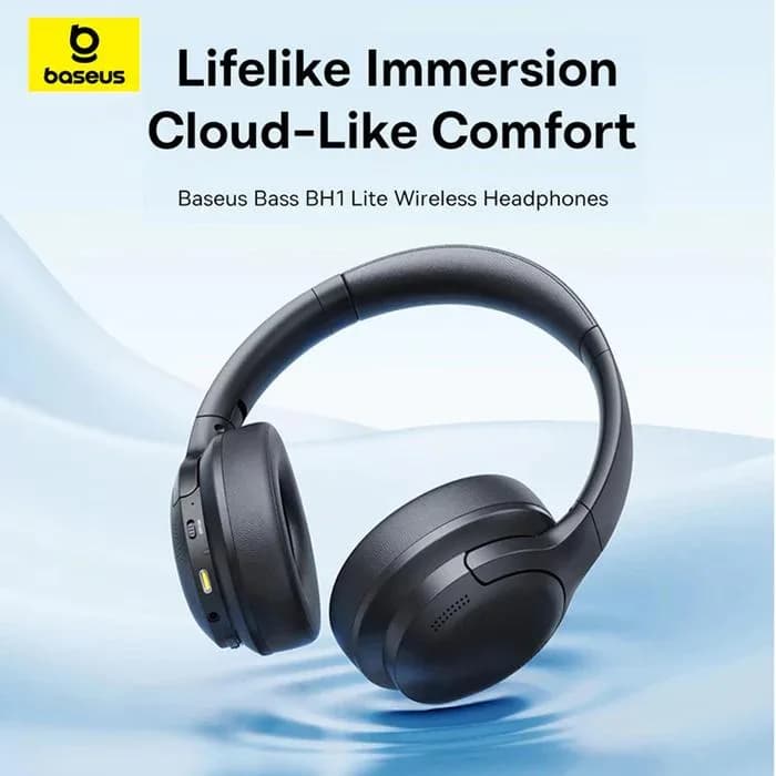 CASTI Baseus Bowie Bass BH1 Lite Wireless Noise Cancelling, over ear, 40mm Dynamic Drivers, autonomie 80 ore, microfon pe casca, conectare prin Bluetooth 6.0, negru "A0203C00" - 6953156299320 — miniatură