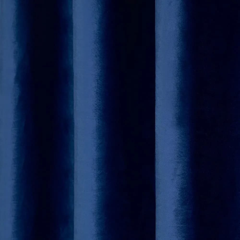 Set 2 draperii catifea 140x270 cm- Albastre — miniatură