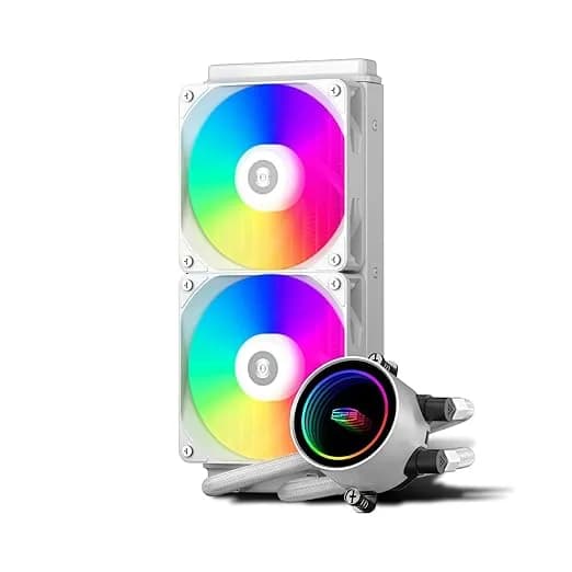 COOLER PCCooler "DA240 ARGB", skt. Intel si AMD, racire cu lichid, 2 x 120mm, 500 - 1800 RPM, iluminare RGB adresabil, afisaj digital, alb "DA240 ARGB WH"