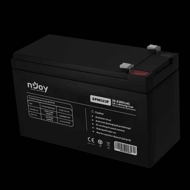ACUMULATOR NJOY GP09122F 12V Tip VRLA AGM Terminale F2 Durata teoretica de viata in mod asteptare pana la 5 ani Cycle Use 14.4V-15.0V (-30mV/C), max. Current: 2.7A Float Use 13.5-13.8V (-20 mV/C) https://www.njoy.global/product/gp09122f?el=resources