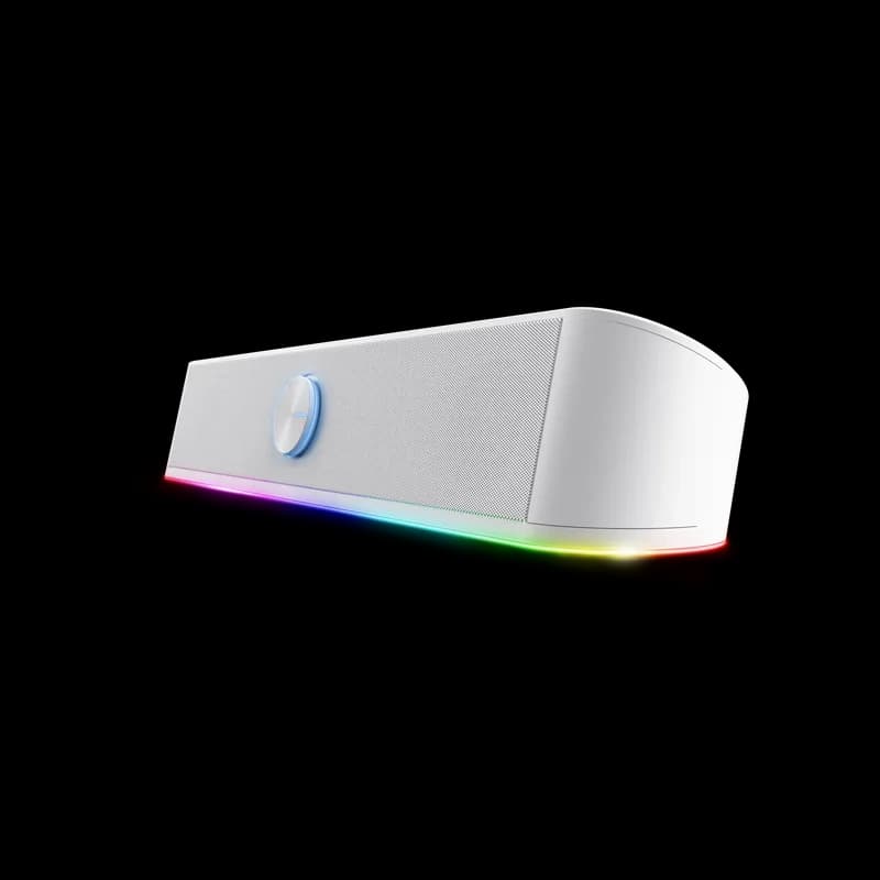 Soundbar Trust GXT 619W Thorne, putere maxima iesire 12W, freccventa raspuns 150 Hz - 20.000 Hz, impendata difuzor 4 Ohm, cu iluminare, alb — miniatură