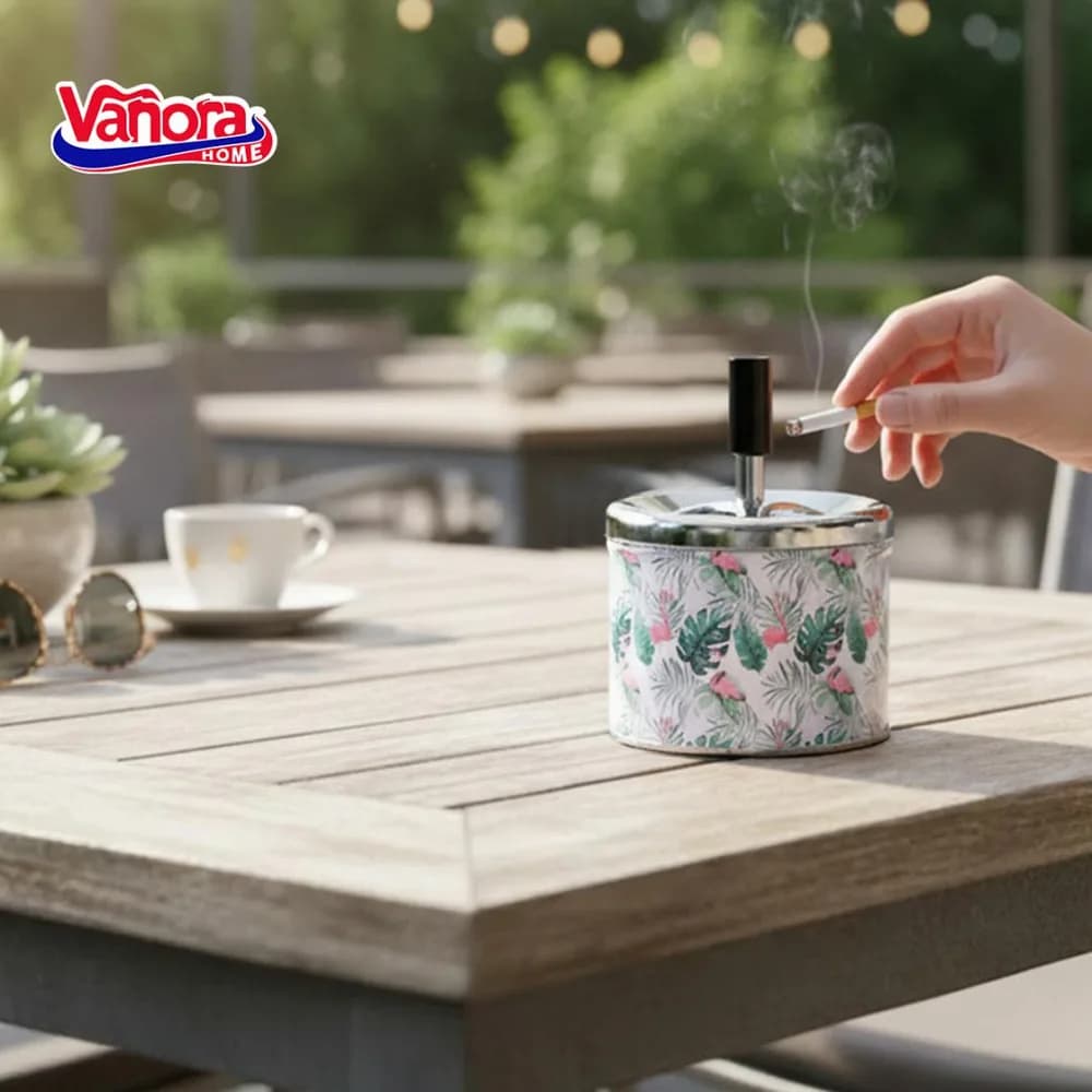 SCRUMIERA ANTI-VANT CU BUTON 9x11 CM — miniatură