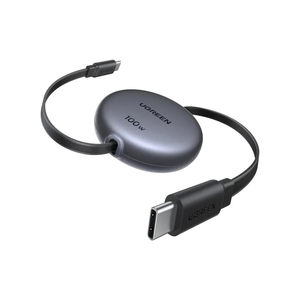CABLU alimentare si date Ugreen, "L531", Fast Charging Data Cable pt. smartphone, USB Type-C la USB Type-C 100W, retractabil 1m, gri "65905"