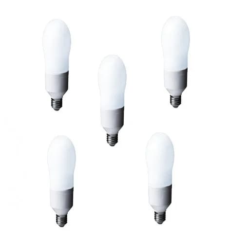 SET 5 becuri fluorescent Panasonic, soclu E27, putere 24W, forma oval, lumina alb rece, alimentare 220 - 240 V, "EFA24E672V-5"