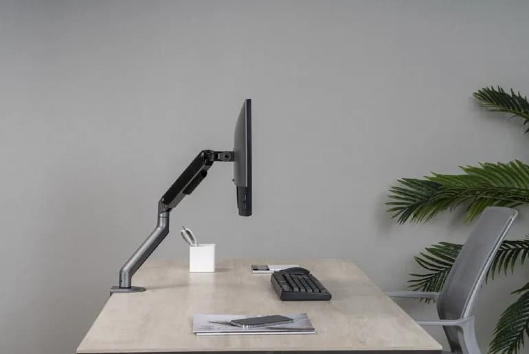 SUPORT de birou Gembird, pt 1 TV/monitor plat, diag. max 17-32 inch, rotatie, inclinare, pivotare, max 9 kg, space-grey, "MA-DA1-05" — miniatură