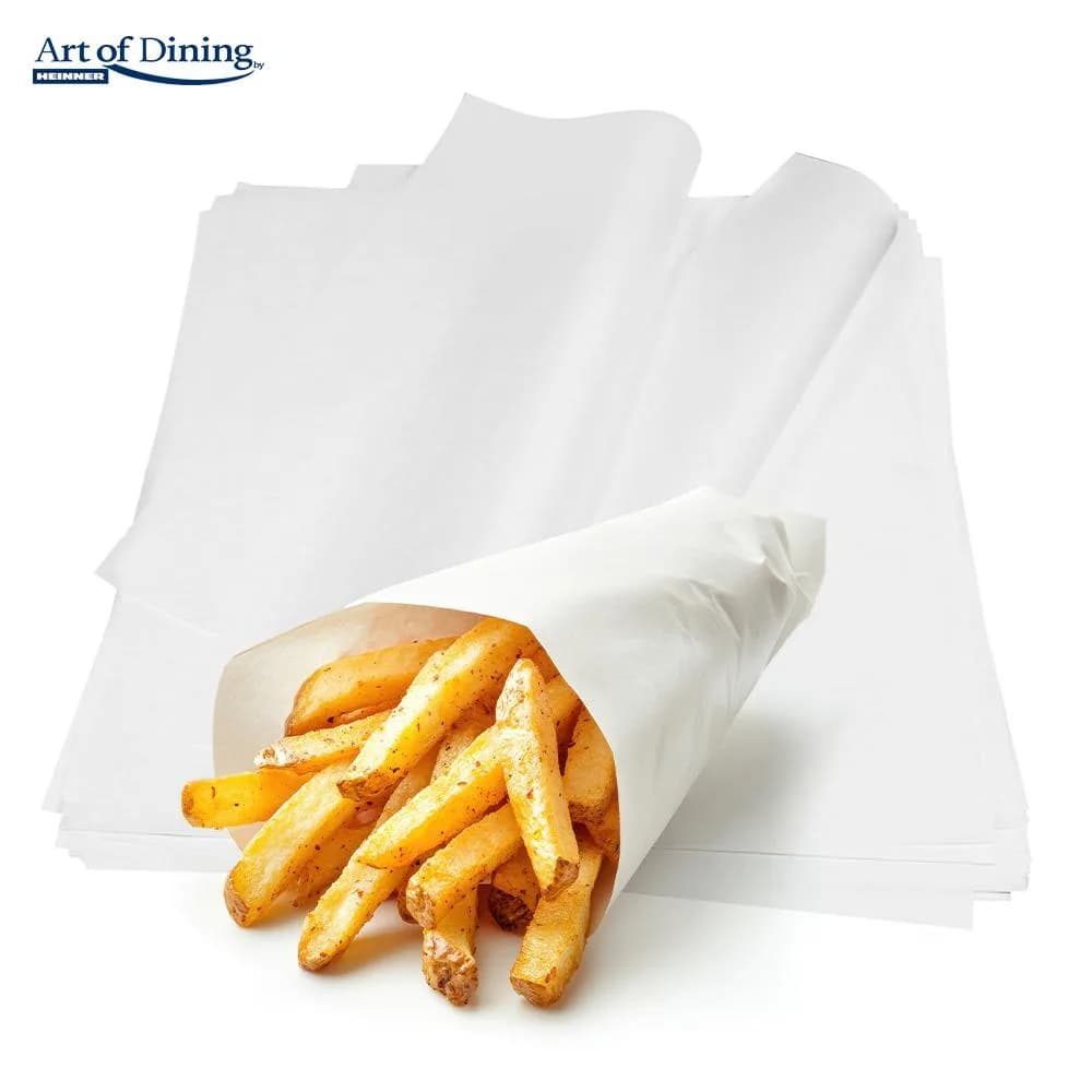 SET 500 BUCATI HARTIE IMPERMIABILA REZISTENTA LA GRASIME ALBA, 200 x 250 MM, ART OF DINING — miniatură