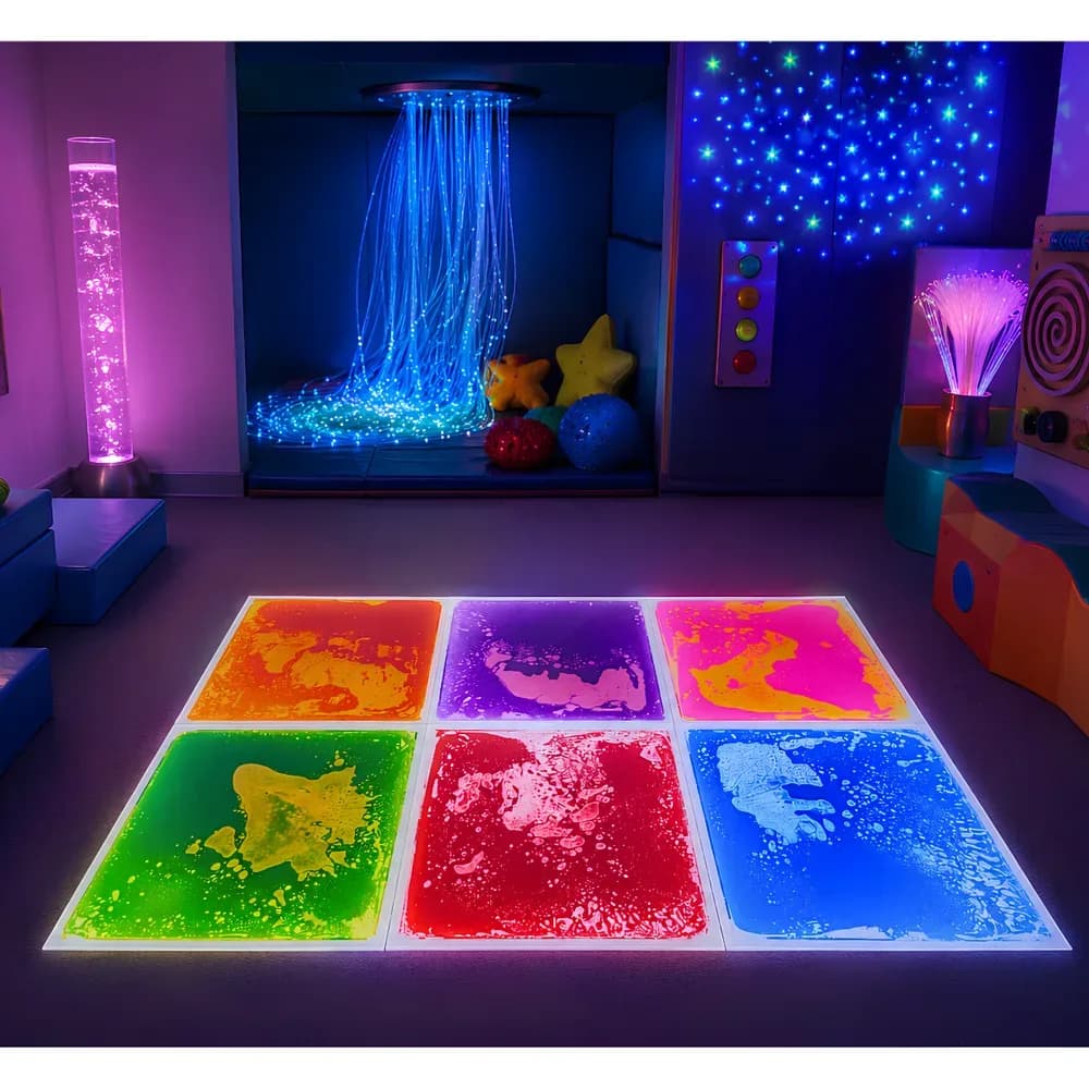 Set de 6 dale de podea cu lichid 50x50 cm (6 culori) — miniatură