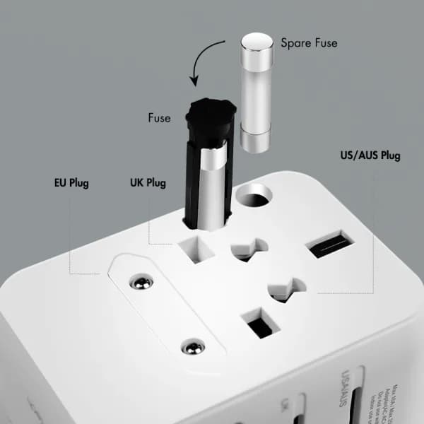 ALIMENTATOR retea 220V LOGILINK, universal, 1 x USB-C, 2 x USB-A, maxim 12V/1.67A, PD 20W, suport OCP/OVP/OHP/SCP, compatibil EU/AUS/US/UK, alb, "PA0356" — miniatură