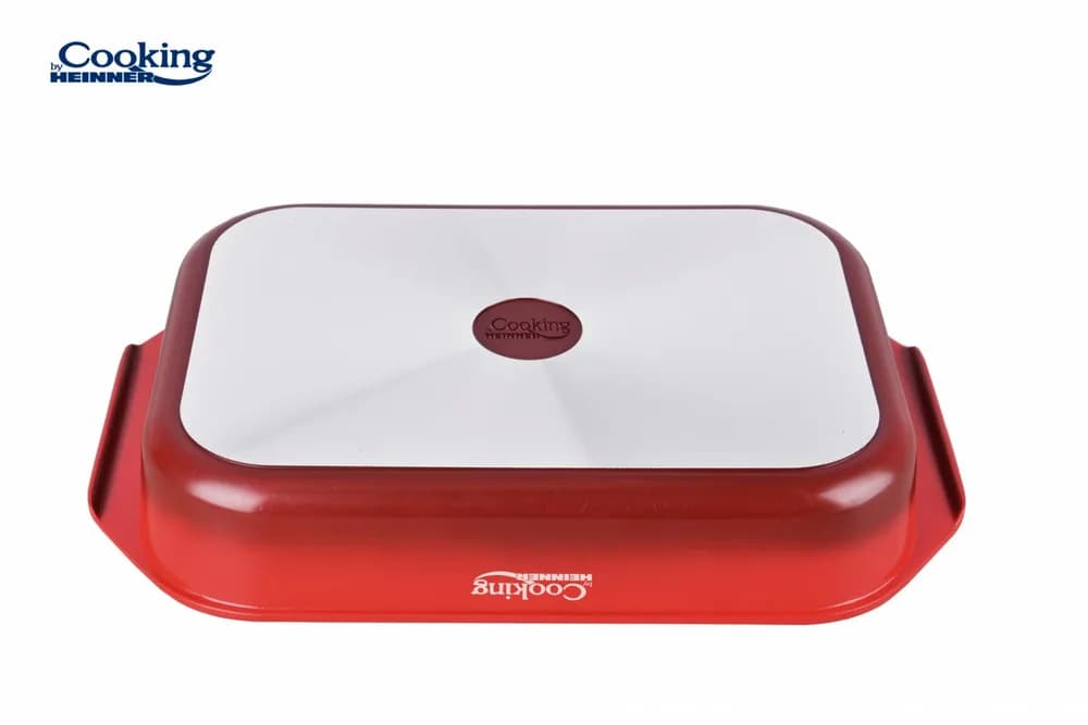 TAVA ALUMINIU CU ACOPERIRE CERAMICA 39.5x26 CM, RED LINE, COOKING BY HEINNER — miniatură