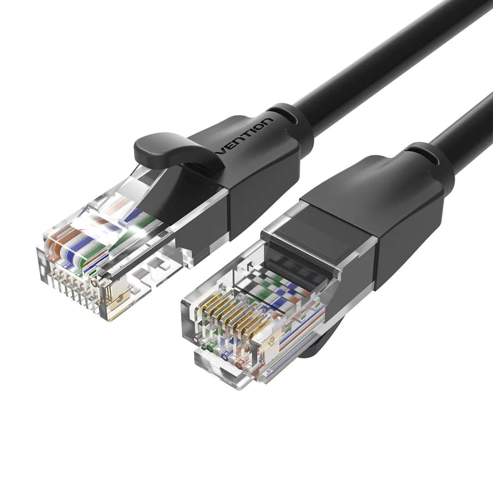 Patch cord UTP Vention, Cat. 6, RJ-45 (T) la RJ-45 (T), 1m, AWG 26, 1000Mbps, negru, "IBEBF" - 6922794741041