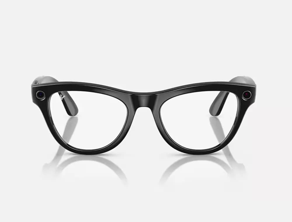 Ray-Ban Meta Sunglasses Skyler (Gen 1) RW4010 601/MF 52 Shiny Black / Clear Cerulean Blue — miniatură