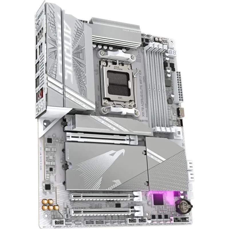 Placa de baza Gigabyte X870 AORUS ELITE WIFI7 ICE, Socket AM5, DDR5, ATX — miniatură