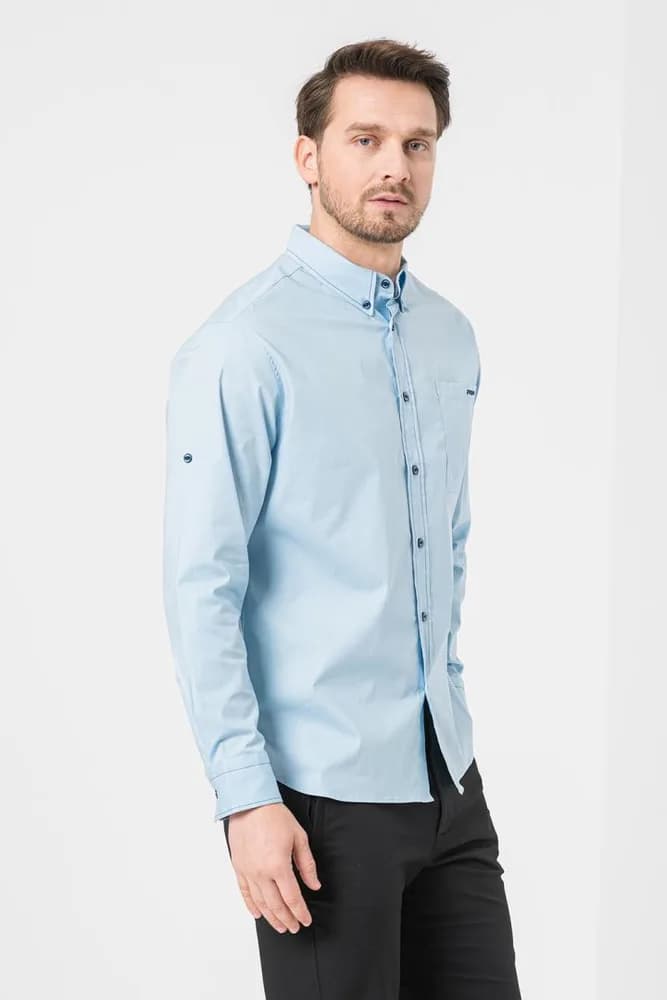 CAMASA CASUAL BARBATI LIGHT BLUE S — miniatură
