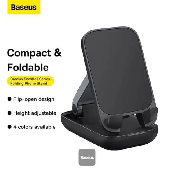 SUPORT Telefon Baseus Seashell Series Folding, pt. SmartPhone, pentru birou, negru "B10551500111-00" - 6932172630188 — miniatură