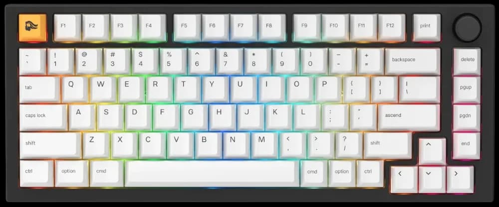 Glorious Tastatura mecanica GMMK PRO 75% Pre-built, USB-C, Fox Linear Switch, Layout US, Negru/Alb "GLO-GMMK-P75-FOX-B"
